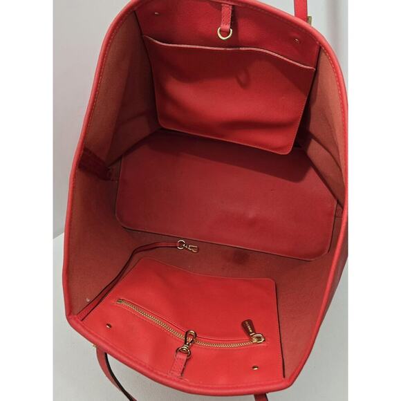 Michael Kors Jet Set Travel Tote Saffiano Leather Tote Red-Orange LG MSRP $278 - Picture 12 of 14